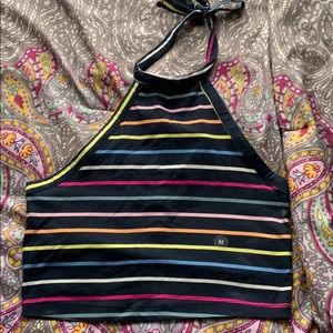 Pacsun Stripped Halter Crop Top